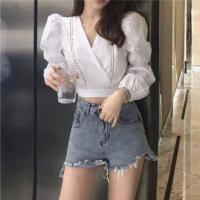 ราคา เสื้อครอปแขนพองตุ๊กตาสีขาว (1753685776)