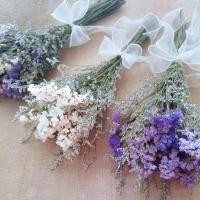 ราคา ช่อบูเก้ ช่อดอกไม้แห้งช่อสเตติส+แคสเปีย ผูกโบว์น่ารัก (26983712540)