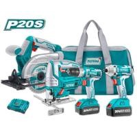 ราคา TOTAL ชุดเครื่องมือแบตเตอรี่ไร้สาย20V. สว่านไร้สาย+สว่านไขควงกระแทก+จิ๊กซอ+เลื่อยวงเดือน 5.1/2" รุ่น TCKLI2010 (26380581255)