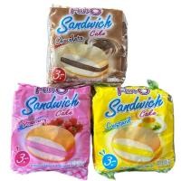 ราคา [เซ็ท 6แพ็ค]ฟันโอ แซนวิชเค้ก พัฟเค้กสอดไส้ครีม มี 3 รส แพ็คละ12ซอง 13กรัม (27484917889)