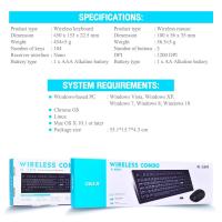 ราคา ชุดคีย์บอร์ดเมาส์ ไร้สาย OKER K-289 Keyboard + Mouse WIRELESS COMBO SET (23410842052)