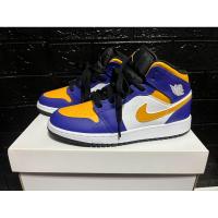 ราคา Nike Air Jordan 1 Mid "Lakers" (GS) ไซส์ 4.5Y มือ2 ไม่มีตำหนิ (27386521356)