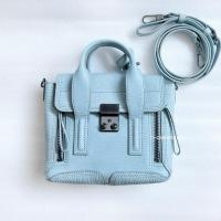 ราคา MA109 Phillip Lim mini สีฟ้าพาสเทล อะไหล่รมควัน มือสอง ของแท้ (24870643292)