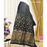 ราคา PTT ผ้าผืน ไหมสังเคราะห์ สีดำ อัดกาวแล้ว ยังไม่ได้เย็บ ใช้ตัดผ้าถุง กางเกงชุดไทย cloth (14249887672)