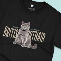 ราคา เสื้อยืดสกรีนลายแมว British Shorthair บริติช ช็อตแฮร์ (Blue) [Classic Cotton 100% by Oversized Club] (26280920757)