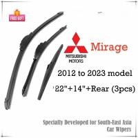 ราคา (หน้า+หลัง 3 ชิ้น) ชุดใบปัดน้ําฝน Mitsubishi Mirage สําหรับปี 2012 ถึง 2023 รุ่น Mitsu MIRAG Hatchback/HB Car Window Wipers Bundle (ประเภทกล้วย+หลังเดิม) โดย Wixr (42804984069)