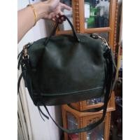 ราคา กระเป๋าหนังมือสองสีเขียวขี้ม้า (23357791851)