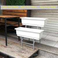 ราคา ชั้นวางปลูกผักชั้นวางปลูกดอกไม้บันได 2 ชั้นสําหรับกระถางสี่เหลี่ยม 67x24 หรือ 48x21ซม (ไม่รวมกระถาง) (25029640061)