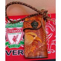 ราคา กระเป๋าสตางค์ลายนกอินทรีย์หนังวัวแท้(แถมฟรีสายถักแท้(1 เส้น( (17725901403)