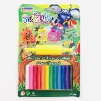 ราคา ดินน้ำมัน ไร้สารพิษ แท่งกลม 12 สี แถมฟรี 4 แม่พิมพ์ 1 โรลเลอร์ เนื้อนิ่ม ปั้นง่าย ของเล่นเด็ก (26411966049)