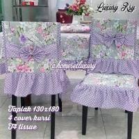 ราคา ชุดผ้าโต๊ะอาหาร ผ้าคลุมเก้าอี้ Shabby sakura สีเทา lilac (27011882301)