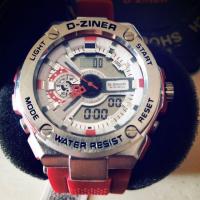ราคา นาฬิกาข้อมือชาย D-Ziner ทรงสปอร์ต แท้ (สีแดง) (3234889903)