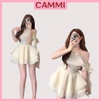 ราคา ชุดเดรสผ้าไหมเปิดไหล่เลดี้ผูกโบว์ชุดเดรสบานเป็นชั้นหรูหราในผ้าไหมโฟม HV970 (28829942787)