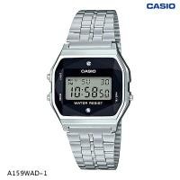 ราคา Made in Japan Casio Digital นาฬิกาข้อมือ เพชรแท้ กระจกตัดหลายเหลี่ยม สายสแตนเลส รุ่น A159WAD-1 (1384289269)