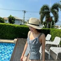 ราคา หมวกสานปานามา ปีกกว้าง แต่งเข็มขัด หมวกใส่กันแดด ชายหาด พับได้ สไตล์ เกาหลี รุ่นA111 สีครีม สีกากี สีขาว (24981214326)