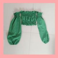 ราคา เสื้อเปิดไหล่ สม็อค แขนยาว มือสอง (21875885312)