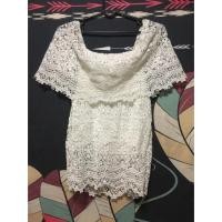 ราคา เสื้อลูกไม้สีขาว ใส่ได้หลายแบบ เสื้อปาดไหล่ #ใส่ทำบุญ #เสื้อลูกไม้สีขาว (6714445106)