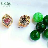 ราคา วัสดุสร้อยข้อมือฮ่องกง 1 ชิ้น ลูกปัดสตรอเบอร์รี่ pave spacer คลิกที่สีรังไข่ (9930016167)