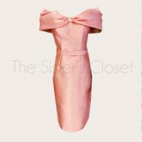 ราคา ชุดออกงาน ชุดไปงานแต่ง ชุดเพื่อนเจ้าสาว ชุดราตรีสั้น เดรสสั้น เปิดไหล่ อกโบว์ สีโอรส สีส้ม สีพาสเทล มือสอง (1798797553)