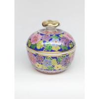 ราคา โถฝาจีบเบญจรงค์ลายดอกไม้หลากสี (12389463245)