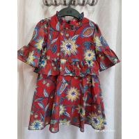 ราคา ชุดเดรสเด็กKloset_sz.5-6Y_สีแดงลายดอกไม้ (25013679758)