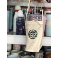 ราคา กระเป๋าใส่แก้วน้ําผ้าโลโก้ Starbucks CANVAS (26369776928)