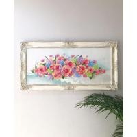 ราคา ภาพวาดสีน้ำมัน ภาพวาดกุหลาบ ภาพวาดดอกไม้ พร้อมกรอบ ภาพวาดตกแต่งบ้าน ภาพวาดตกแต่งร้าน ของตกแต่งบ้าน สไตล์วินเทจ (25663852756)
