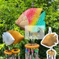 ราคา โมบายแขวนกระดิ่งลม ปลาตะเพียรเงิน แกะสลักไม้ปลาตะเพียนเงินปลาตะเพียนทอง (4031276746)