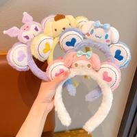 ราคา ใหม่ Sanrio Kuromi Plush Hair Bands Cinnamoroll Headbands Kawaii การ์ตูนล้างหน้าแต่งหน้าผมวงอุปกรณ์เสริมผม (27117012342)