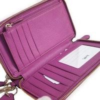 ราคา (ของใหม่) กระเป๋าสตางค์ COACH 2 ซิป หนังแคนวาส สีม่วง (928442363)