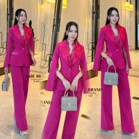 ราคา B-4561สูทSet2ชิ้น ชุดทำงานสีชมพูบานเย็น สูทออกงานสีชมพูบานเย็น ชุดเซตสีชมพูบานเย็น ชุดสูทออกงาน (44152976732)
