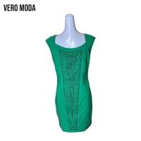 ราคา Vero Moda เดรสแขนกุดผ้าโพลีเอสเตอร์สีเขียว (22481322434)