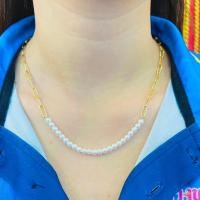 ราคา สร้อยคอสแตนเลส ลายโซ่เรือ แต่งมุกฟิลิปส์ (Pilips) สีทอง ยาว 18-20 นิ้ว SW34 (24864837907)