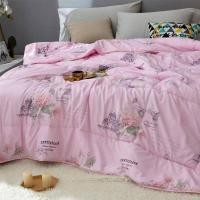 ราคา ผ้าห่มใยไหม สีชมพู ลวดลาย ขนาด 7 ฟุต (8813602498)