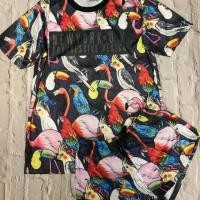 ราคา เซทเสื้อยืด & กางเกงขาสั้นลายนกเงือกและนกฟามิงโก้ (2325073509)
