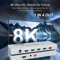 ราคา HDR 8K HDMI Splitter 1x4 8K60Hz HDMI 2.1 Video Converter 1 In 4 Out 4k 120hz 2 3 4 Way สําหรับ PS4 PS5 Xbox เกม PC To TV (41254115880)