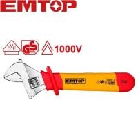 ราคา EMTOP กุญแจเลื่อน หุ้มฉนวน VDE กันไฟฟ้า 1000 โวลท์ รุ่น EIADW101 ( Insulated Adjustable Wrench ) ประแจเลื่อนได้มาตรฐาน (24331209932)