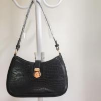 ราคา สไตล์เกาหลี กระเป๋าสะพายข้าง สีดำ พิมพ์ลายหนังจระเข้ (4844308017)