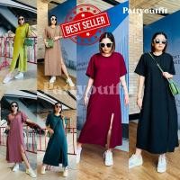 ราคา เดรสสาวอวบผ้ายืด คอกลมผ้าร่อง ผ่าหน้า รุ่น ชิคกี้ (20889105841)