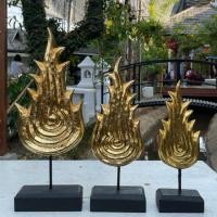 ราคา เปลวไฟ แกะสลักจากแผ่นไม้จามจุรี ติดทองคำเปลว งานไม้แกะสลักตั้งโต๊ะ งานศิลป หัตถกรรม งานแกะสลัก เปลวไฟบนฐาน (27125725729)
