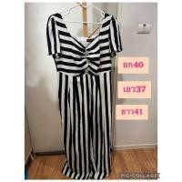 ราคา ชุดจั๊มสูตรลายริ้ว ขายาว ใส่สวย อก 40' ผ้าไม่ยืด #ชุดสาวอวบ #ชุเดรส #ชุดแฟชั่น (25641327651)
