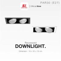 ราคา SL LIGHTING โคมไฟดาวน์ไลท์แบบฝังฝ้า Downlight ทรงสี่เหลี่ยม แบบ 2 ช่อง ปรับหน้าได้ ขั้ว E27 รุ่น SL-6-672 (40800831993)