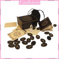 ราคา Nav Nordic Handmade Woodcut Rune Stones with Rune Storage Bag Set Board Game Props (25493869127)