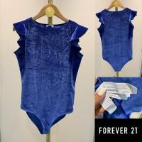 ราคา Forever 21 ผ้ากำมะหยี่อก 32 ยืดถึง 38 แต่งแขนระบาย B524 (27401699487)
