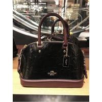 ราคา Coach โดมมินิหนังแก้ว สีดำฐานไวน์แดง (658658410)