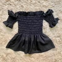 ราคา เสื้อครอปปาดไหล่ สม็อคทั้งตัวน่ารักมากกก (20675781715)