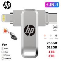 ราคา 2tb 3 in1 usb OTG Type-C แฟลชดิสก์ 1TB 512GB 256GB 128GB Pendrive ความเร็วสูงอุปกรณ์จัดเก็บข้อมูลภายนอกสําหรับ I/O/S โทรศัพท์ Android PC (25130774844)