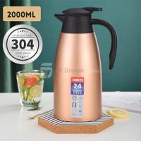 ราคา กระติกน้ำ กระติกน้ำร้อนสแตนเลส 2 ลิตร เหยือกเก็บน้ำร้อน กระติกน้ำเย็น กระติกน้ำ Thermal Flask 2L Stainless Steel Thermos (4769438272)