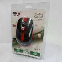 ราคา เมาส์ไร้สาย MD-Tech Wireless Optical Mouse RF-157 USB สีสีดำ-แดง (3242124305)