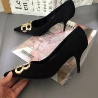 ราคา Balenciaga 2024ใหม่ฤดูใบไม้ผลิรองเท้าผู้หญิงคู่ตัวอักษรโลหะหัวเข็มขัดรองเท้าส้นสูงเซ็กซี่หนังกลับหั (28809042300)